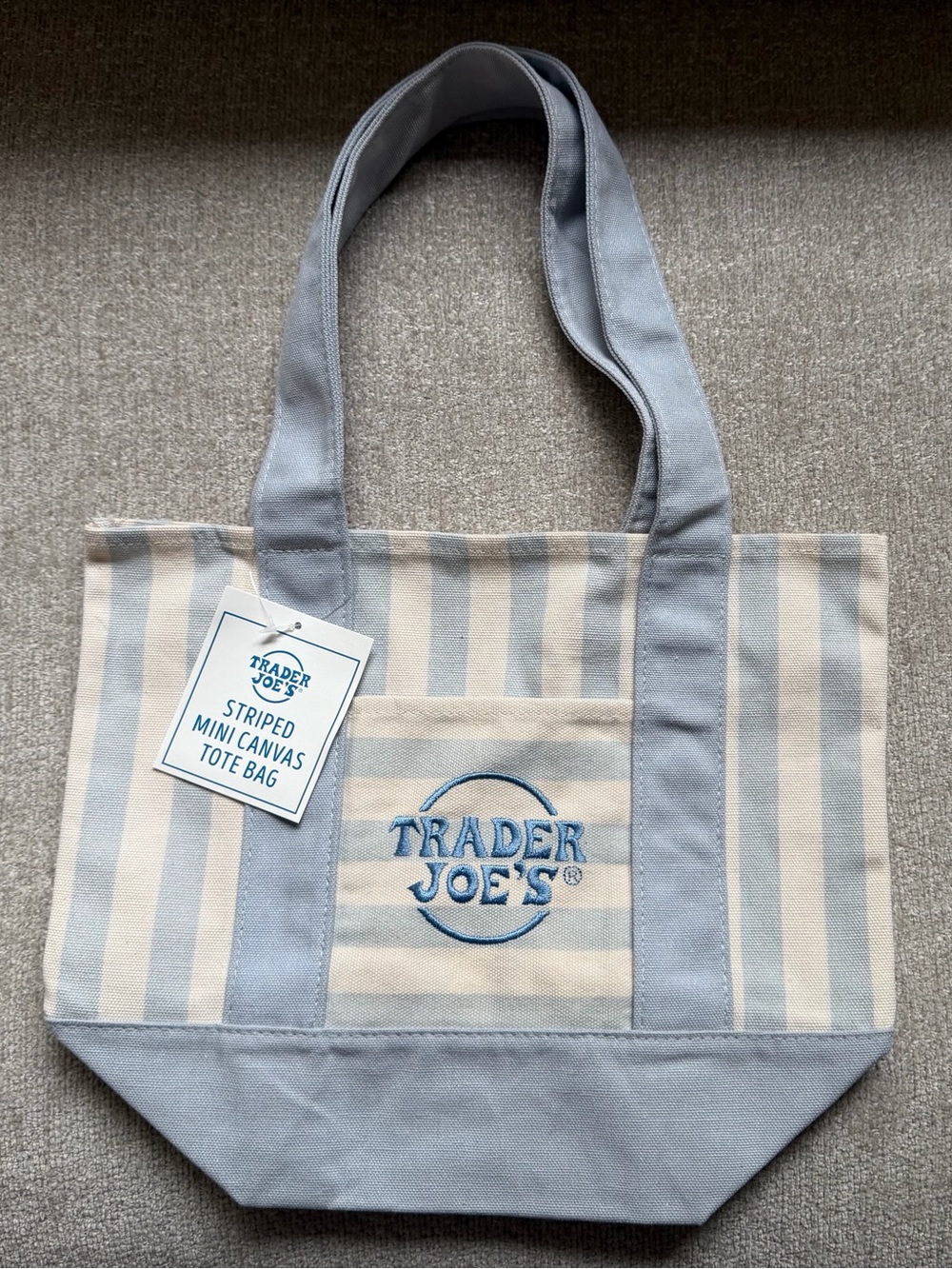 Trader Joe’s Striped Mini Canvas Tote Bags | Set of 4 - Picture 4 of 5
